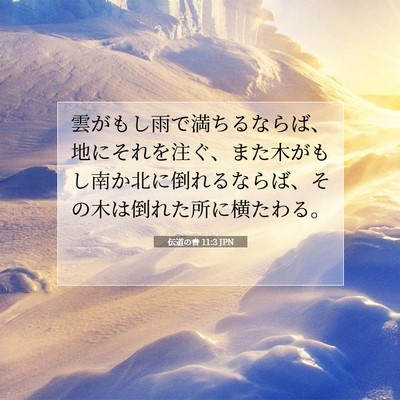 Picture 07 - 伝道の書 11:3 JPN - 雲がもし雨で満ちるならば、地にそ - Bible Verse Picture