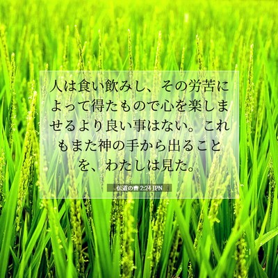 Picture 07 - 伝道の書 2:24 JPN - 人は食い飲みし、その労苦によって - Bible Verse Picture