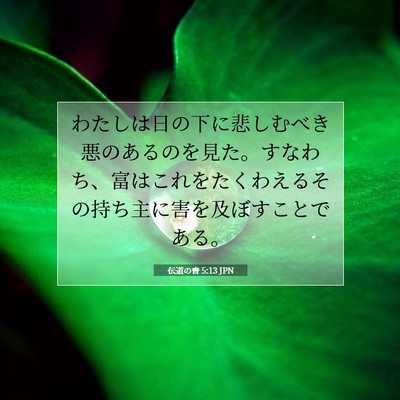 Picture 07 - 伝道の書 5:13 JPN - わたしは日の下に悲しむべき悪のあ - Bible Verse Picture