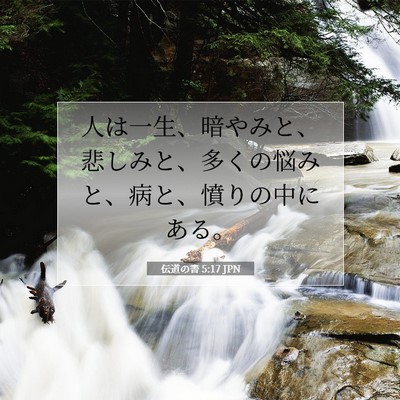 Picture 07 - 伝道の書 5:17 JPN - 人は一生、暗やみと、悲しみと、多 - Bible Verse Picture