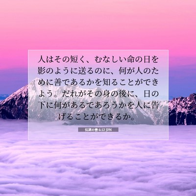 Picture 07 - 伝道の書 6:12 JPN - 人はその短く、むなしい命の日を影 - Bible Verse Picture