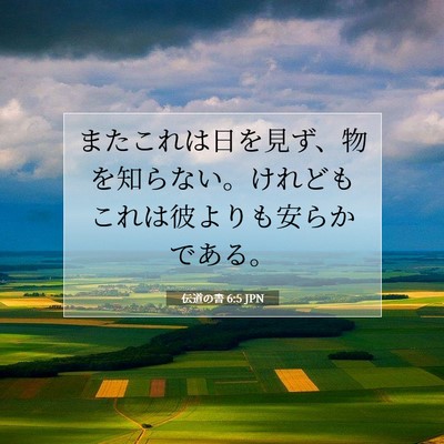 Picture 07 - 伝道の書 6:5 JPN - またこれは日を見ず、物を知らない - Bible Verse Picture