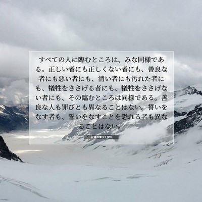 Picture 07 - 伝道の書 9:2 JPN - すべての人に臨むところは、みな同 - Bible Verse Picture