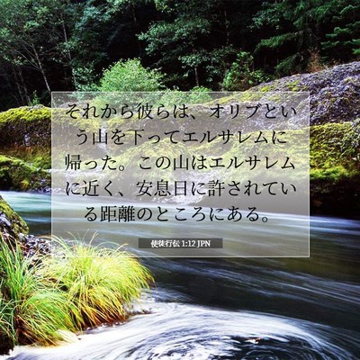 Picture 07 - 使徒行伝 1:12 JPN - それから彼らは、オリブという山を - Bible Verse Picture