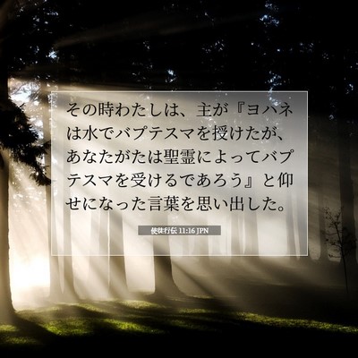Picture 07 - 使徒行伝 11:16 JPN - その時わたしは、主が『ヨハネは水 - Bible Verse Picture