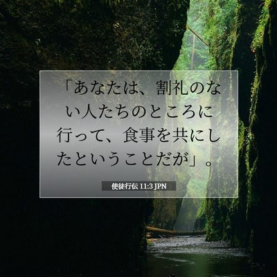 Picture 07 - 使徒行伝 11:3 JPN - 「あなたは、割礼のない人たちのと - Bible Verse Picture