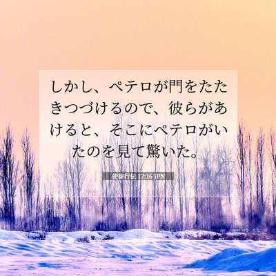 Picture 07 - 使徒行伝 12:16 JPN - しかし、ペテロが門をたたきつづけ - Bible Verse Picture