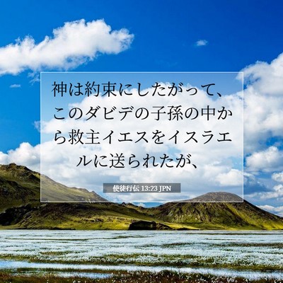 Picture 07 - 使徒行伝 13:23 JPN - 神は約束にしたがって、このダビデ - Bible Verse Picture