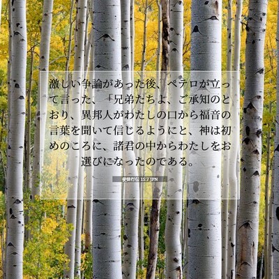 Picture 07 - 使徒行伝 15:7 JPN - 激しい争論があった後、ペテロが立 - Bible Verse Picture