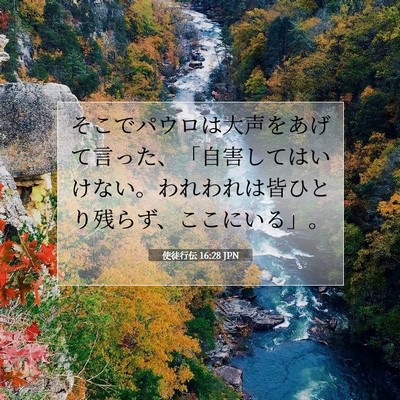 Picture 07 - 使徒行伝 16:28 JPN - そこでパウロは大声をあげて言った - Bible Verse Picture