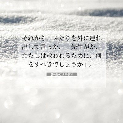 Picture 07 - 使徒行伝 16:30 JPN - それから、ふたりを外に連れ出して - Bible Verse Picture