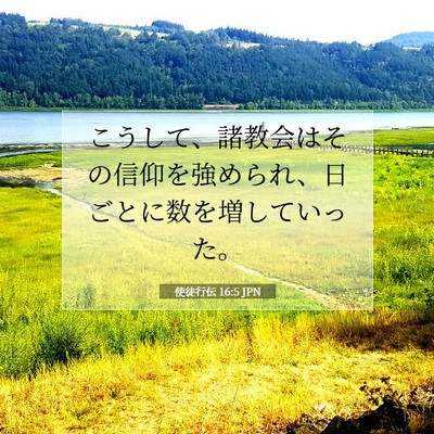 Picture 07 - 使徒行伝 16:5 JPN - こうして、諸教会はその信仰を強め - Bible Verse Picture