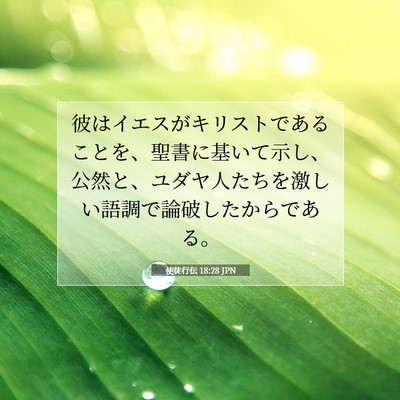 Picture 07 - 使徒行伝 18:28 JPN - 彼はイエスがキリストであることを - Bible Verse Picture