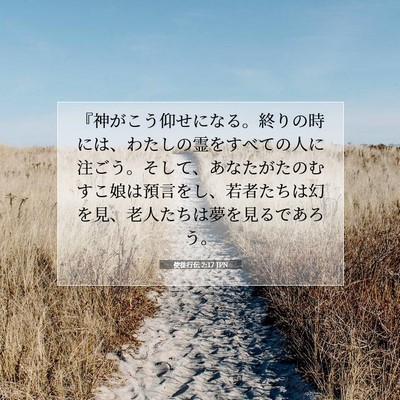 Picture 07 - 使徒行伝 2:17 JPN - 『神がこう仰せになる。終りの時に - Bible Verse Picture