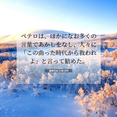 Picture 07 - 使徒行伝 2:40 JPN - ペテロは、ほかになお多くの言葉で - Bible Verse Picture