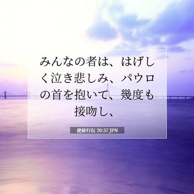 Picture 07 - 使徒行伝 20:37 JPN - みんなの者は、はげしく泣き悲しみ - Bible Verse Picture