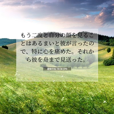 Picture 07 - 使徒行伝 20:38 JPN - もう二度と自分の顔を見ることはあ - Bible Verse Picture