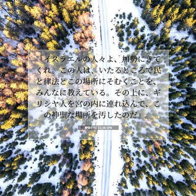 Picture 07 - 使徒行伝 21:28 JPN - 「イスラエルの人々よ、加勢にきて - Bible Verse Picture