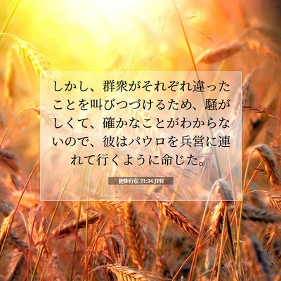 Picture 07 - 使徒行伝 21:34 JPN - しかし、群衆がそれぞれ違ったこと - Bible Verse Picture