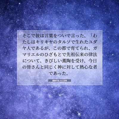 Picture 07 - 使徒行伝 22:3 JPN - そこで彼は言葉をついで言った、「 - Bible Verse Picture