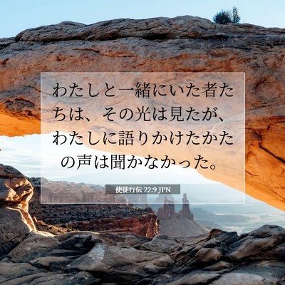 Picture 07 - 使徒行伝 22:9 JPN - わたしと一緒にいた者たちは、その - Bible Verse Picture