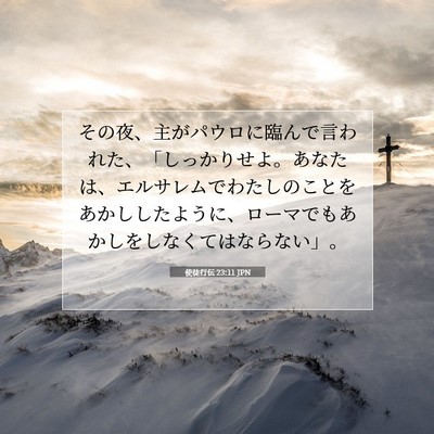Picture 07 - 使徒行伝 23:11 JPN - その夜、主がパウロに臨んで言われ - Bible Verse Picture