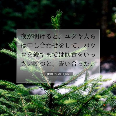 Picture 07 - 使徒行伝 23:12 JPN - 夜が明けると、ユダヤ人らは申し合 - Bible Verse Picture