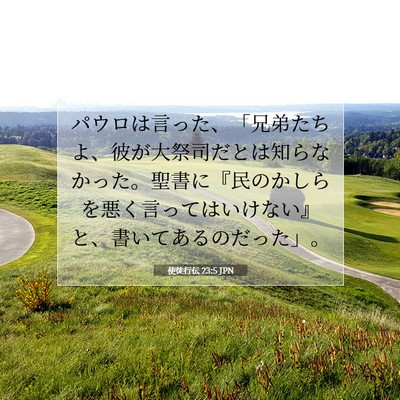 Picture 07 - 使徒行伝 23:5 JPN - パウロは言った、「兄弟たちよ、彼 - Bible Verse Picture