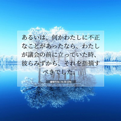 Picture 07 - 使徒行伝 24:20 JPN - あるいは、何かわたしに不正なこと - Bible Verse Picture