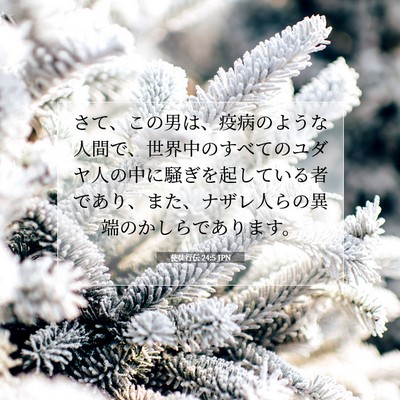 Picture 07 - 使徒行伝 24:5 JPN - さて、この男は、疫病のような人間 - Bible Verse Picture