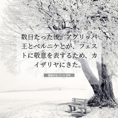 Picture 07 - 使徒行伝 25:13 JPN - 数日たった後、アグリッパ王とベル - Bible Verse Picture