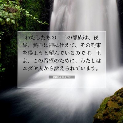 Picture 07 - 使徒行伝 26:7 JPN - わたしたちの十二の部族は、夜昼、 - Bible Verse Picture
