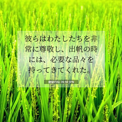 Picture 07 - 使徒行伝 28:10 JPN - 彼らはわたしたちを非常に尊敬し、 - Bible Verse Picture