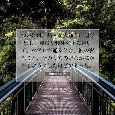 Picture 07 - 使徒行伝 5:15 JPN - ついには、病人を大通りに運び出し - Bible Verse Picture