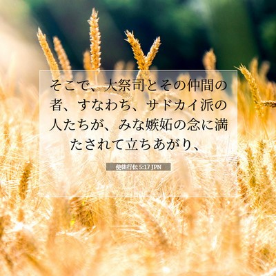 Picture 07 - 使徒行伝 5:17 JPN - そこで、大祭司とその仲間の者、す - Bible Verse Picture