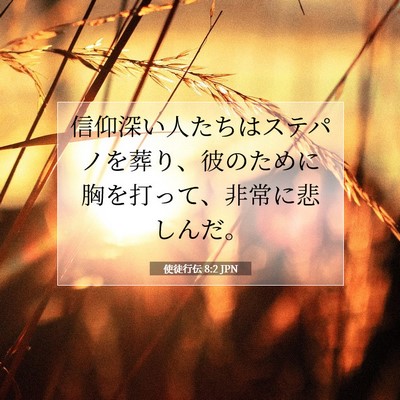 Picture 07 - 使徒行伝 8:2 JPN - 信仰深い人たちはステパノを葬り、 - Bible Verse Picture