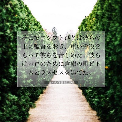 Picture 07 - 出エジプト記 1:11 JPN - そこでエジプトびとは彼らの上に監 - Bible Verse Picture