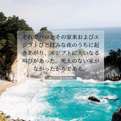 Picture 07 - 出エジプト記 12:30 JPN - それでパロとその家来およびエジプ - Bible Verse Picture