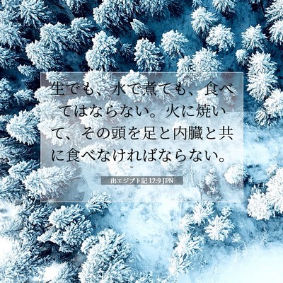 Picture 07 - 出エジプト記 12:9 JPN - 生でも、水で煮ても、食べてはなら - Bible Verse Picture