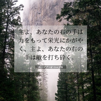 Picture 07 - 出エジプト記 15:6 JPN - 主よ、あなたの右の手は力をもって - Bible Verse Picture