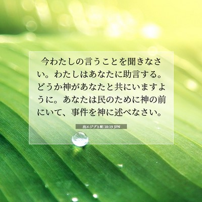 Picture 07 - 出エジプト記 18:19 JPN - 今わたしの言うことを聞きなさい。 - Bible Verse Picture