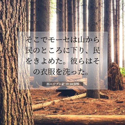 Picture 07 - 出エジプト記 19:14 JPN - そこでモーセは山から民のところに - Bible Verse Picture