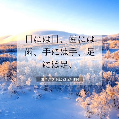 Picture 07 - 出エジプト記 21:24 JPN - 目には目、歯には歯、手には手、足 - Bible Verse Picture