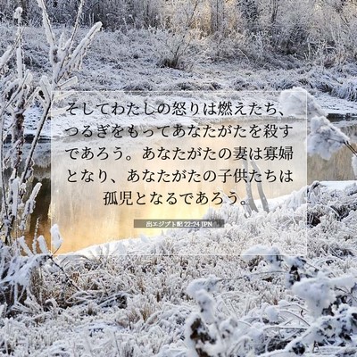 Picture 07 - 出エジプト記 22:24 JPN - そしてわたしの怒りは燃えたち、つ - Bible Verse Picture