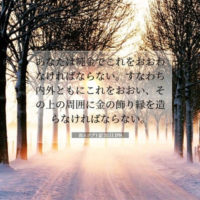 Picture 07 - 出エジプト記 25:11 JPN - あなたは純金でこれをおおわなけれ - Bible Verse Picture
