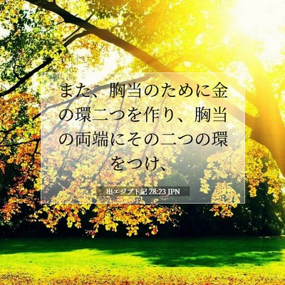 Picture 07 - 出エジプト記 28:23 JPN - また、胸当のために金の環二つを作 - Bible Verse Picture