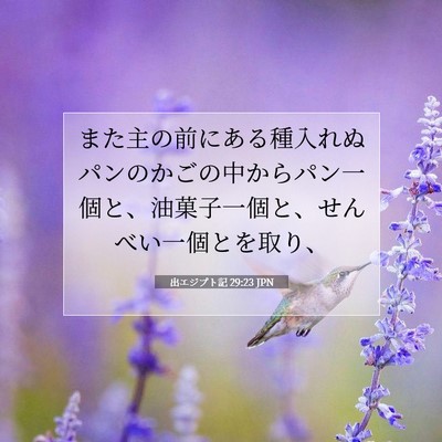 Picture 07 - 出エジプト記 29:23 JPN - また主の前にある種入れぬパンのか - Bible Verse Picture