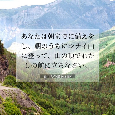Picture 07 - 出エジプト記 34:2 JPN - あなたは朝までに備えをし、朝のう - Bible Verse Picture