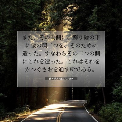 Picture 07 - 出エジプト記 37:27 JPN - また、その両側に、飾り縁の下に金 - Bible Verse Picture