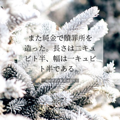 Picture 07 - 出エジプト記 37:6 JPN - また純金で贖罪所を造った。長さは - Bible Verse Picture